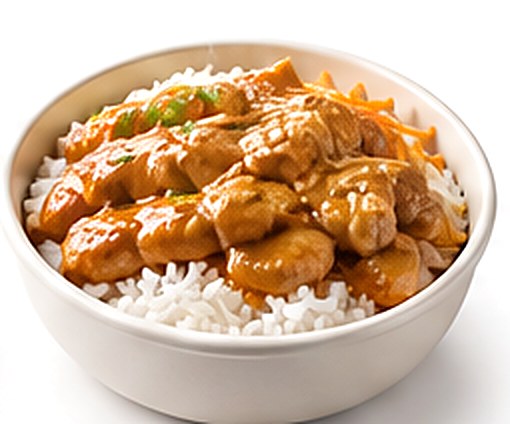 沙嗲鸡肉蒸饭碗