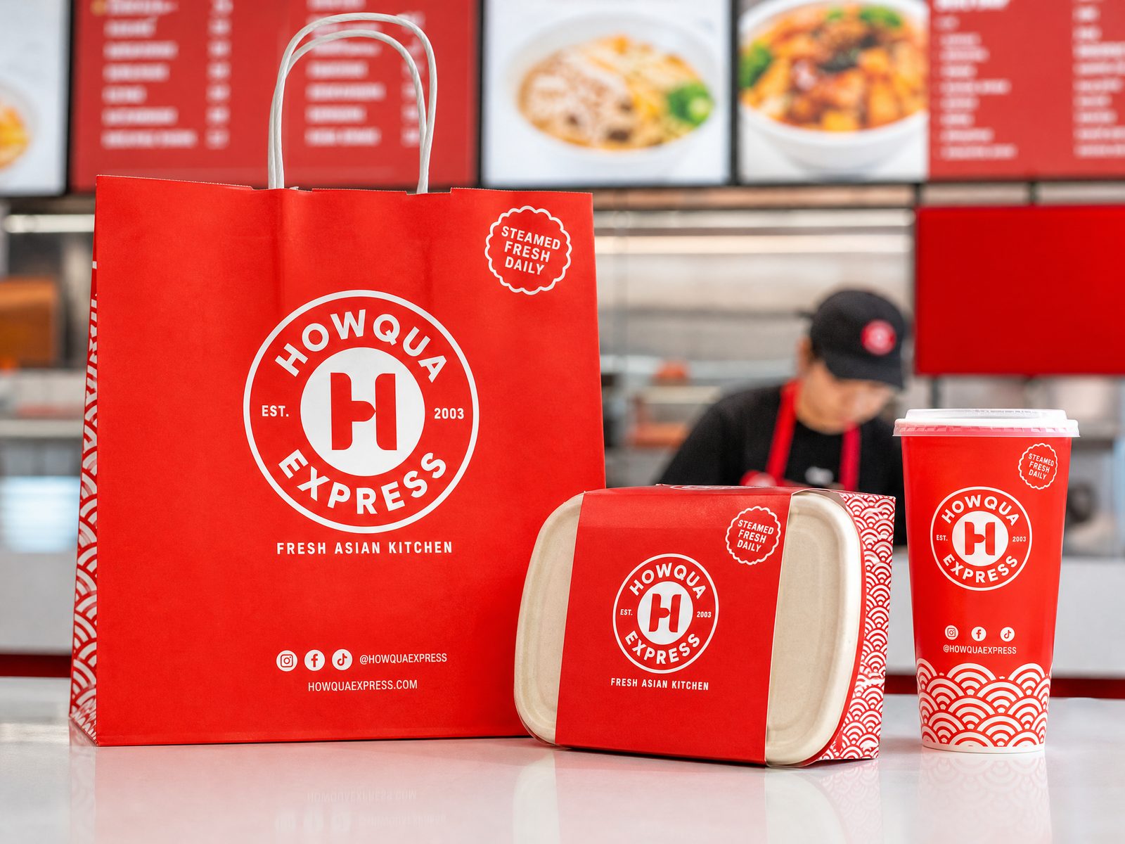 Howqua Express 外卖手提袋、餐盒与饮品杯